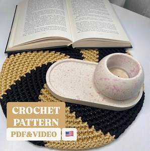 Crochet a Round Napkin - Crochet Pattern PDF for Beginner - PDF Crochet Table Decor - Crochet Round Placemat PATTERN - Etsy