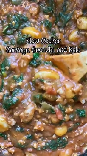 Slow Cooker Sausage Gnocchi Kale | Shannon Epstein - Fit Slow Cooker Queen