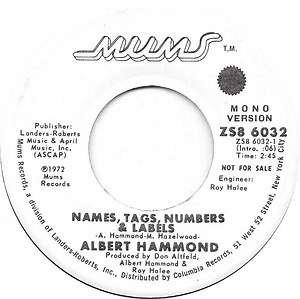Albert Hammond - Names, Tags, Numbers & Labels