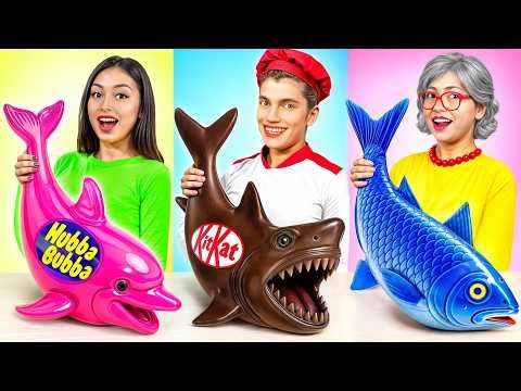 Me vs Grandma vs Chef Cooking Challenge! Crazy Recipes & Food Challenge by YUMMY JELLY