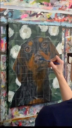 How to paint a dachshund #art #acrylic #acrylicpainting #artist #dogart