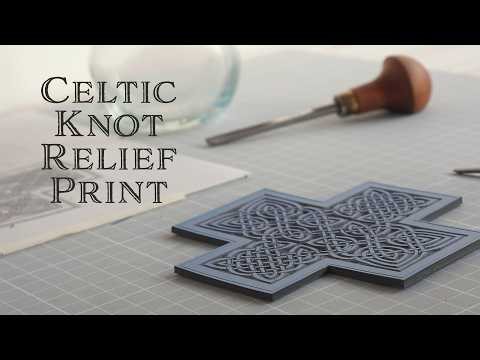Carving a Celtic Knot Relief Print