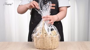 Mauproy 34 In x 100 Ft Valentine's Day Clear Cellophane Wrap Roll, Extra Wide, 2.5 Mil Thick Transparent Plastic Gift Wrapping Paper for Gift Baskets, Flower Bouquets (34” Fold into 17”)