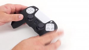 Fosmon Non-Slip Silicone Protective Case Compatible with Sony PS5 Controller (2 Pieces – Camo Black/Blue) Anti-Sweat Case Cover with 8 Pro Thumb Caps