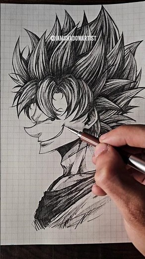 Drawing Goku Side View ✨️ #goku #dragoball #drawing