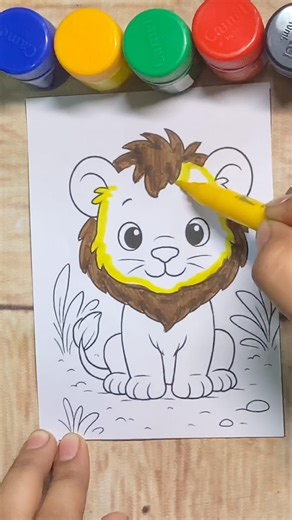 Cute Baby Lion Drawing 🦁😍 | 1 Minute Easy Drawing