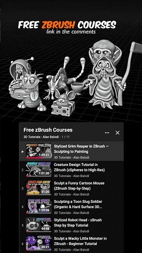 Free zBrush Courses Playlist. Master zBrush Character Creation