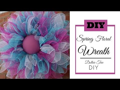 Deco Mesh Spring Wreath Tutorial | Dollar Tree DIY | Easter Wreath DIY