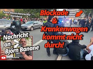 Ambulance can't get through! & Message to Björn Banane! Antifa counter-demo TMR Nuremberg 7/27/26