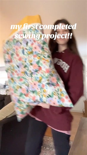 finished sewing my first project!! #sewing #sewingmachine