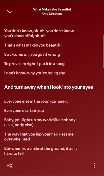 What Makes You Beautiful by One Direction #onedirection #lyricsvideo #viral #spotify #fyp