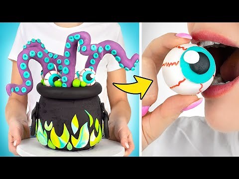 Préparation d'Un Gâteau Bizarre Et Effrayant