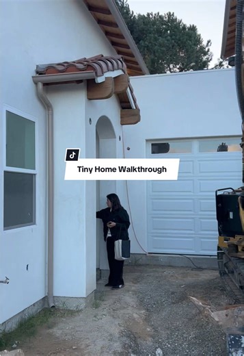 Designer enters the chat for a tiny home renovation. We are so excited for this design to come through and transform this white base to a spanish style dream. #walkthrough #spanishstylehome #interiordesign #newdesign #designtok