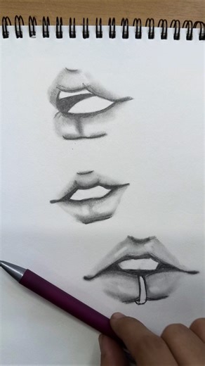 How to draw lips 👄 easy way! #drawing #illustration #art #tutorial #sketch #fypシ