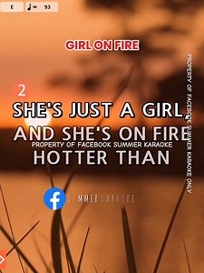 15K views · 91 reactions | Girl On Fire Karaoke Song with Lyrics #foryoupageシ #karaoke #music #karaokehits #karaokeversion #lovesongs | Summer Karaoke | Facebook