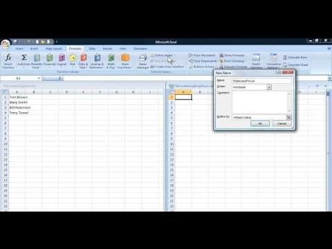 Create an Excel drop down menu where the data is in another file