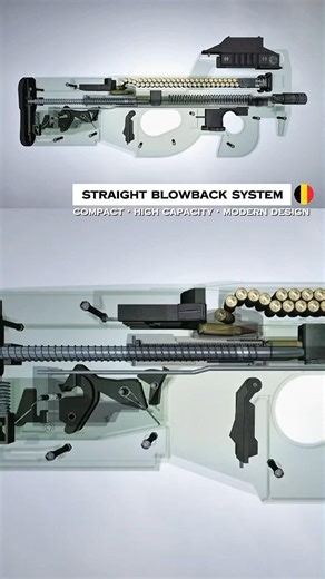FN P90 Mechanism in Slow Motion #shorts