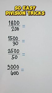 1.7K views · 58 reactions | So Easy Division Tricks‼️ #math #mathematics #mathtricks #MathTricksTutorial #maths #mathtrick #mathtutorial #basicmath #basicmathreview #viral #trending #educational #mathshortcut #mathhacks #tutorial #lovemath #mathematicstutorial #mathreview #reels #reelsvideo #reelsviral #reelsfb #fyp #foryou | Math Tricks Tutorial | Facebook