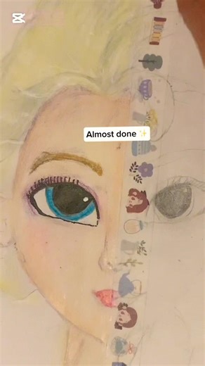 I tried to draw Elsa from Frozen ❄️✨( part 1) #drawing#art#shorts#elsa#frozen