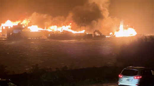 Massive flames engulf Newfoundland fish plant after ferocious storm