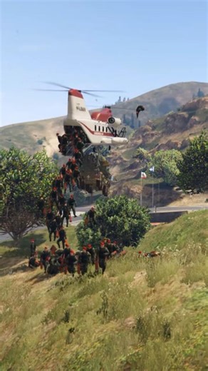 Defense Team Jump Form Helicopter On Border Area _ GTA 5