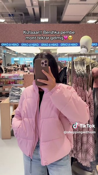 Ben L beden denedimmm 💗💗 bershka yeni sezon pembe mont #bershka #bershkamont marka geçtiğinden REKLAM