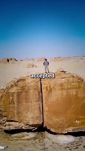 4.6K views · 43 reactions | The mystery behind Saudi Arabia’s Al Naslaa rock Split down in the middle and balanced by small pedestals, this 6-metre high rock has many theories behind it. What is yours? Saudi Arabia  #discoverSaudiArabia with @zackdfilms #geology #science #saudiarabia #rock #mystery #earth #nature | Geology Science Official | Facebook