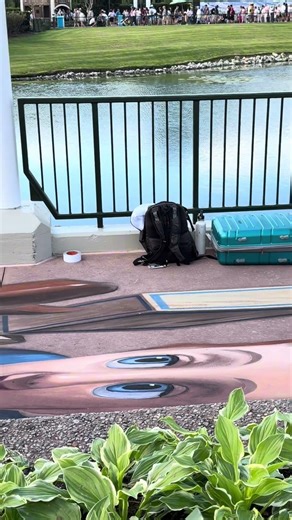 3D Sidewalk Art in Progress - Epcot #disney #festivalofthearts