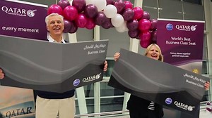140K views · 348 shares | To celebrate one year of flights to Adelaide, we gave some lucky passengers a surprise - free upgrades to Business Class! | Qatar Airways | Facebook