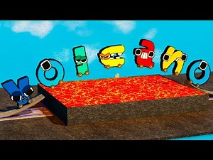 Lowercase Alphabet Lore Cars Jump Over Volcano Lava Pool in Teardown