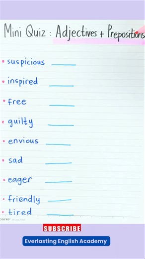 Mini Quiz: Adjectives and Prepositions 📝✨
