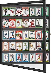 Americanflat 24x31 Baseball Card Display Case Lockable - Holds Up to 35 Collectible Cards - All-Star Collection - Wall Mount Trading Card Display Frame with Polished Plexiglass - Black Finish