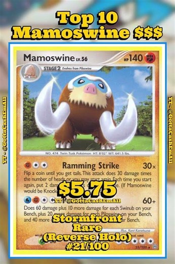 Top 10 RAREST Mamoswine Pokémon Cards EVER! 🧊💎 #pokemon #pokemoncards #pokemontcg #pokémon #top10