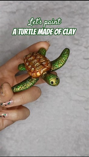 🐢🎨#clayart #turtle #acrylicpainting #tutorial #turtleart #ζωγραφική