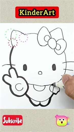 Cute Hello Kitty Drawing Tutorial 🎀 #shorts #drawing #coloring