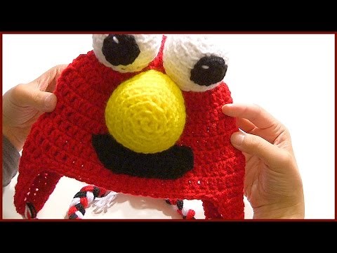 How To Crochet a ELMO Character Hat Tutotial Step By Step