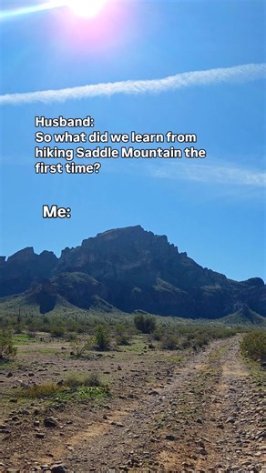 We learned nothing and did it again the next day. ⛰️ Saddle Mountain is a 3077-foot summit located in Tonopah, Arizona. It's a short 3 mile hike, but a strenuous leg burning climb straight up. The 360' views at the summit are worth every bit of it. 🐶 We did take our dogs the first time. They are extremely fit, but we didn't make it to the top due to the cholla burrs everywhere and sticking to the dogs. 👍 We definitely recommend this hike if you are fit and in shape and ready to climb. Bring lo