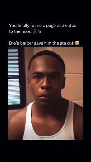 @hoodn1gs on Instagram: "Bro lookin like San Andreas 😭 His barber forgot to blend fr 😭 He gotta go back asap 😭"