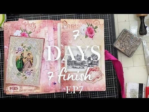 7 Days, 7 Finish | Day 7: Finishing an Envelope Journal with Pockets & Lace | Final Day!