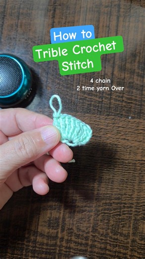 How To Crochet Treble Stitch | Easy Bignners Tutorial | #treblestitich #shorttutorials #handmade