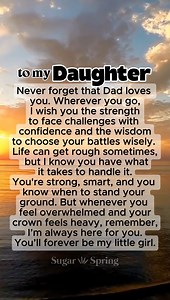 1.8M views · 12K reactions | My daughter will always be my little girl #daughter #daughterlove #daughterquotes #fatherdaughter #motherdaughter #familylove #lovequotes #dailymotivation #family #countrymusic #farmlife #wine #horseriding #barbie #doll #countryliving #inspirationalwords #foryoupageviralシ゚シ | Sugar Spring | Facebook