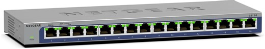 Netgear GS116GE Switch 16 Port Gigabit Ethernet LAN Switch (Plug-and-Play Netzwerk Switch, lüfterlos, Robustes Metallgehäuse, ProSAFE Lifetime-Garantie)