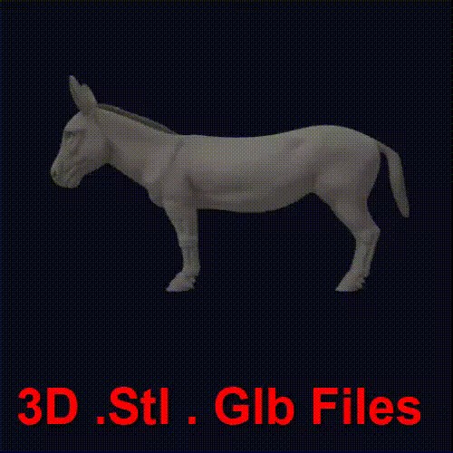 3DL Dl Mule Donkey .Stl .Glb for 3D Printer