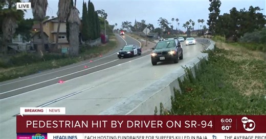 Pedestrian hit, killed on SR-94 near downtown San Diego