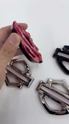 2pcs Motorcycle Metal Emblems Gloss Black, Double Layer Motorcycle Fuel Tank Decals Stickers Emblems Badges 1998-2024 Fuel Tank Sticker(Gloss Black)