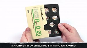 1985 Games Crystal Sharp Edge RPG Dice – Polyhedral DND Dice Retro VHS Box