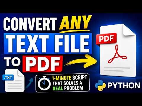 Convert ANY Text File to PDF in Python (This 1-Minute Script Fixes a Real Problem FAST)