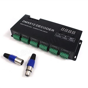 [Hot Item] Stage Light 12V 24V DMX512 24CH RGB RGBW 3A Decoder LED Controller