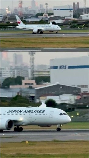 夕焼け空に離陸、ギアアップ！JAL Boeing 787-8 Dreamliner 大阪国際（伊丹）空港 #shorts
