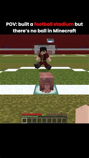 Playing soccer in Minecraft